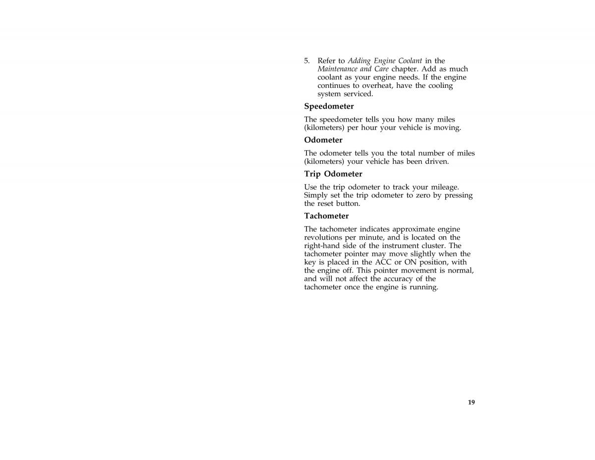 Ford Probe II 2 owners manual / page 23