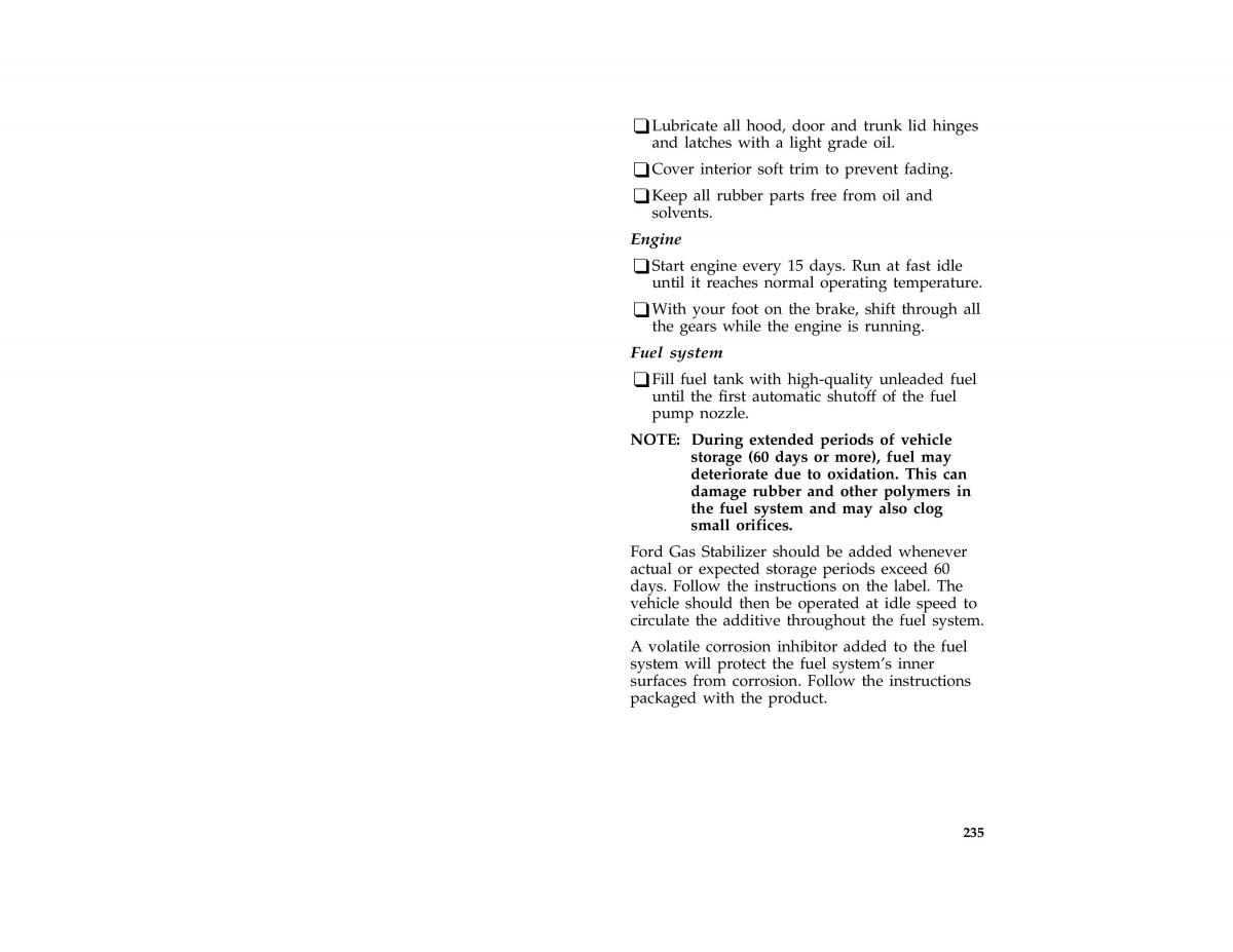 Ford Probe II 2 owners manual / page 237