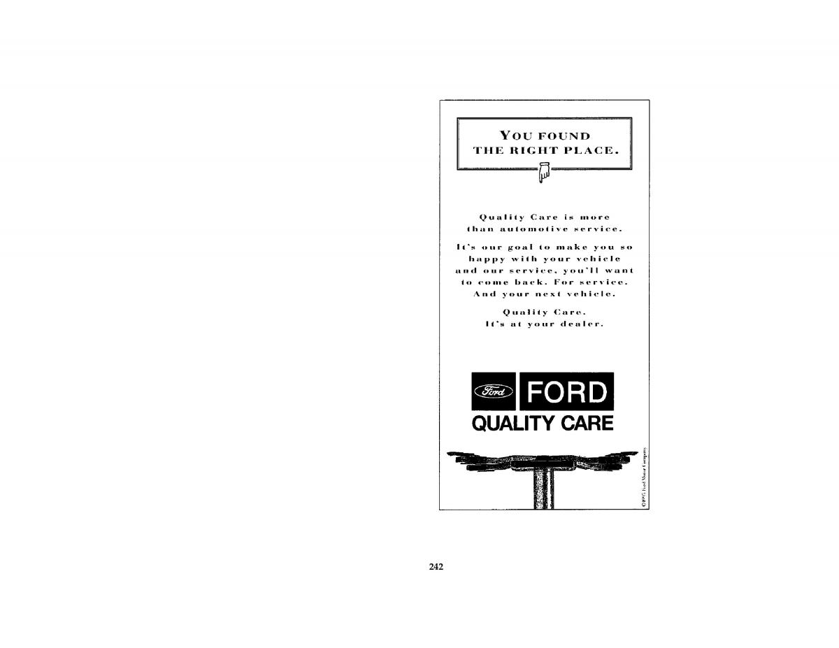 Ford Probe II 2 owners manual / page 244