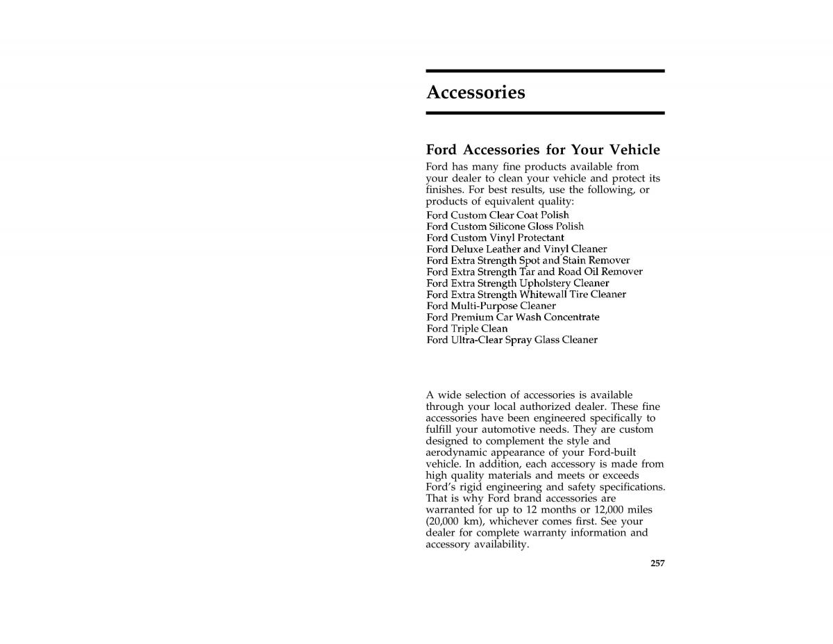 Ford Probe II 2 owners manual / page 257