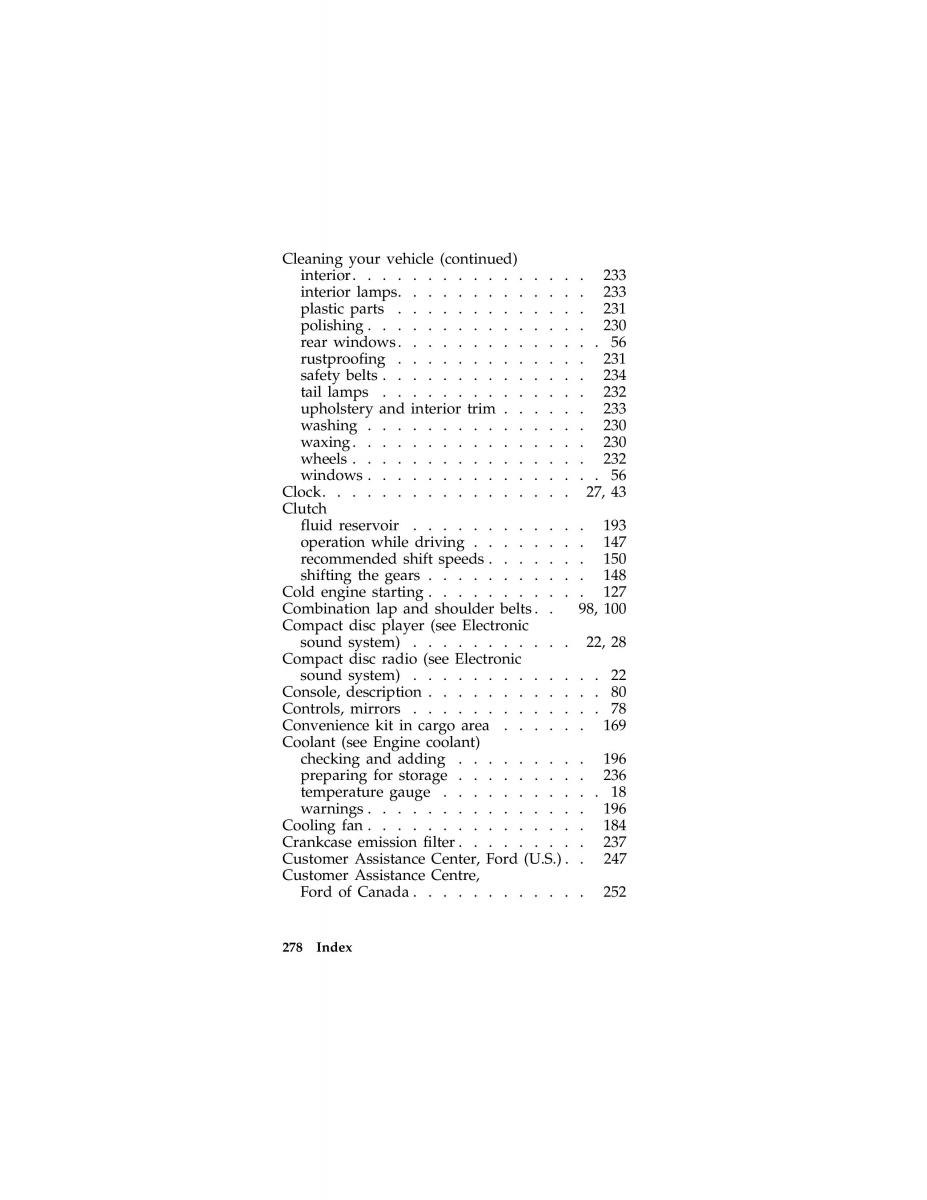 Ford Probe II 2 owners manual / page 274