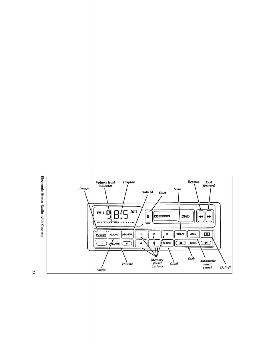 Ford Probe II 2 owners manual / page 38