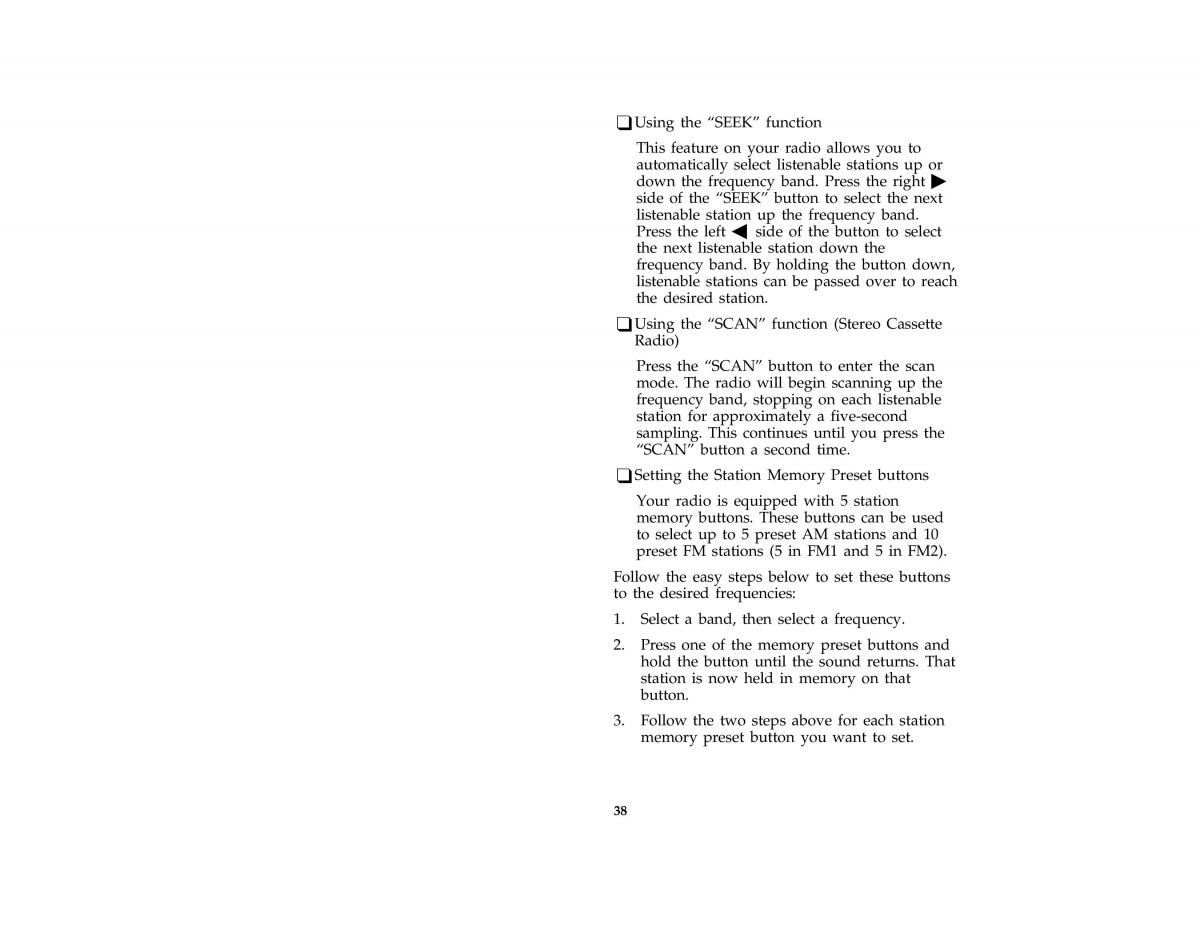 Ford Probe II 2 owners manual / page 41