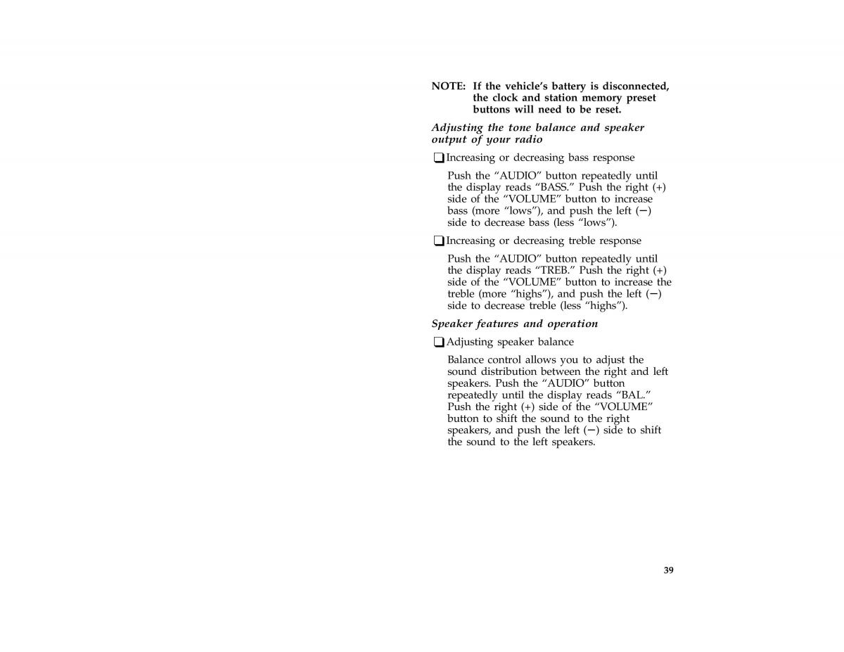 Ford Probe II 2 owners manual / page 42