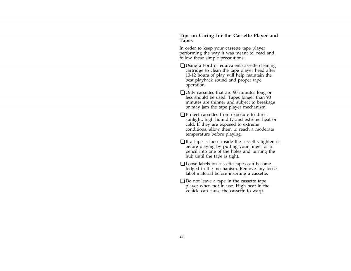 Ford Probe II 2 owners manual / page 45