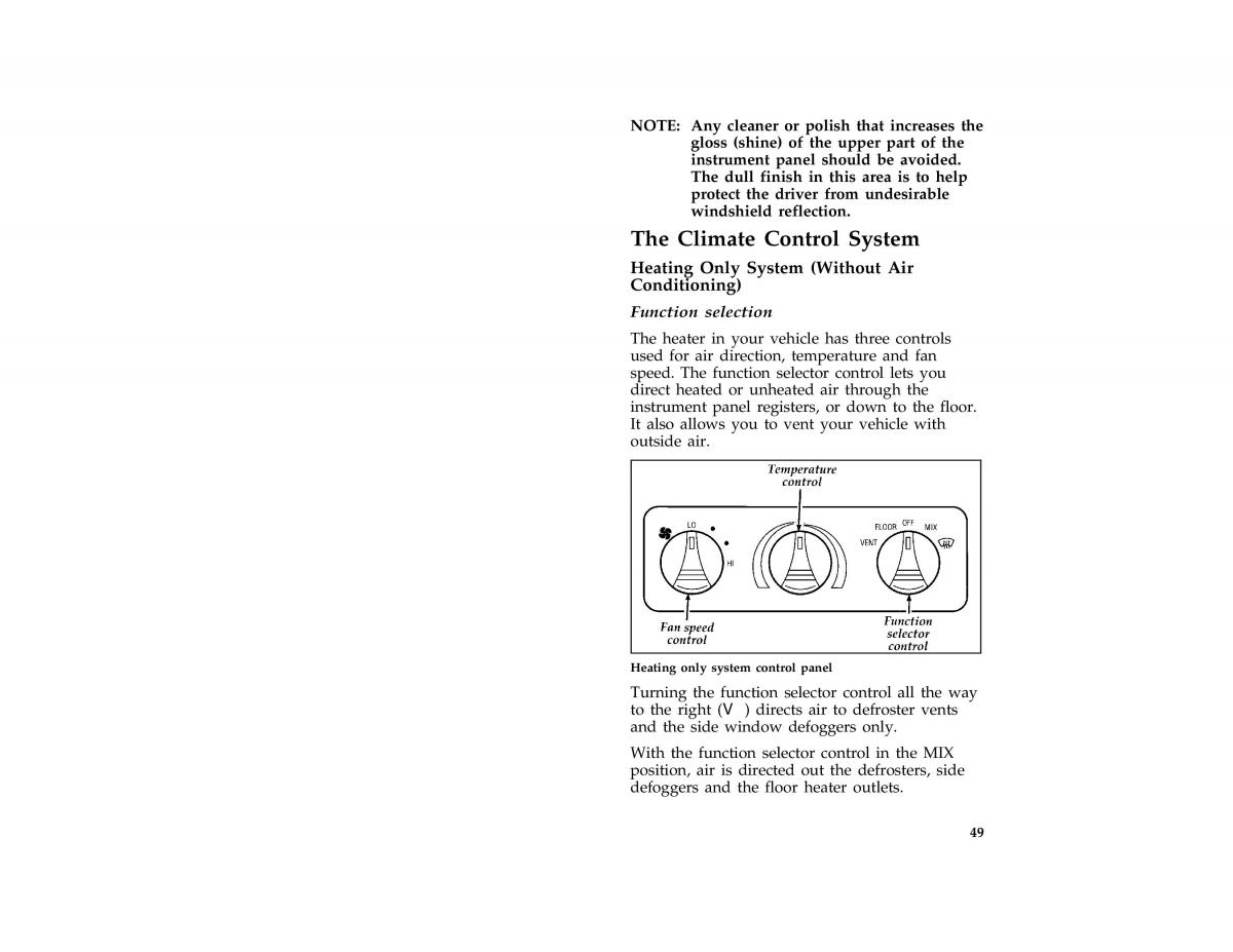 Ford Probe II 2 owners manual / page 52