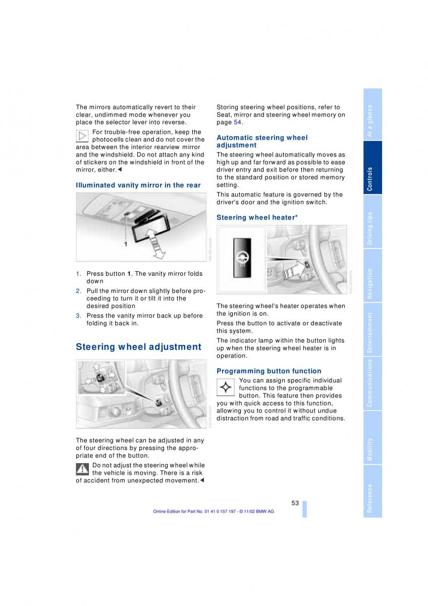 BMW 7 E65 owners manual / page 55