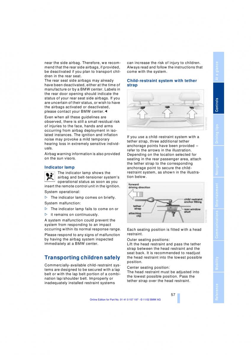 BMW 7 E65 owners manual / page 59