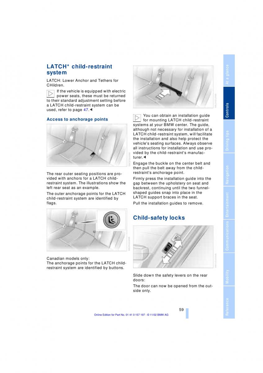 BMW 7 E65 owners manual / page 61