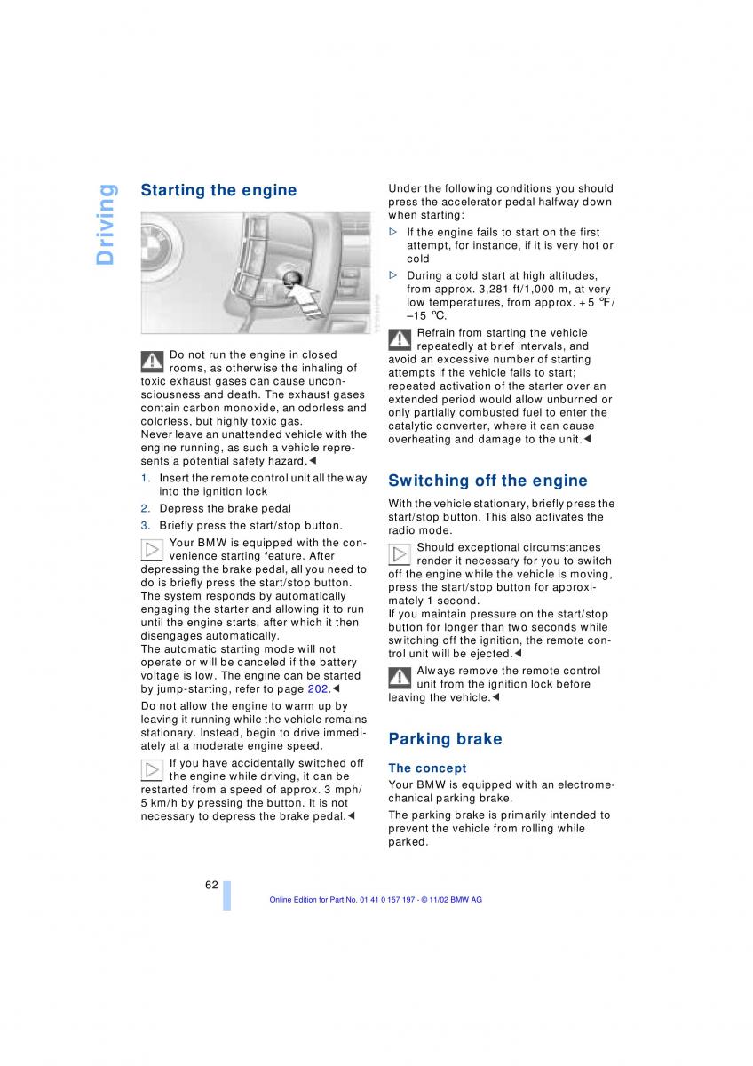 BMW 7 E65 owners manual / page 64