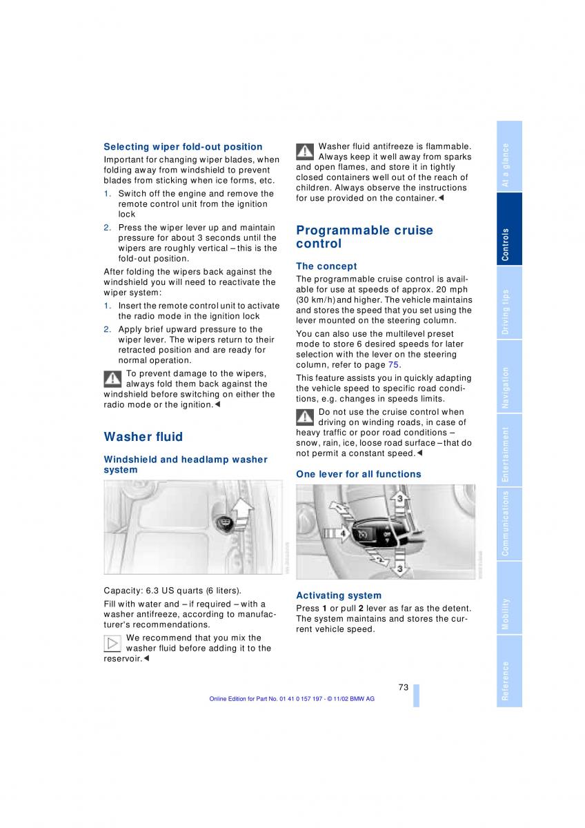 BMW 7 E65 owners manual / page 75