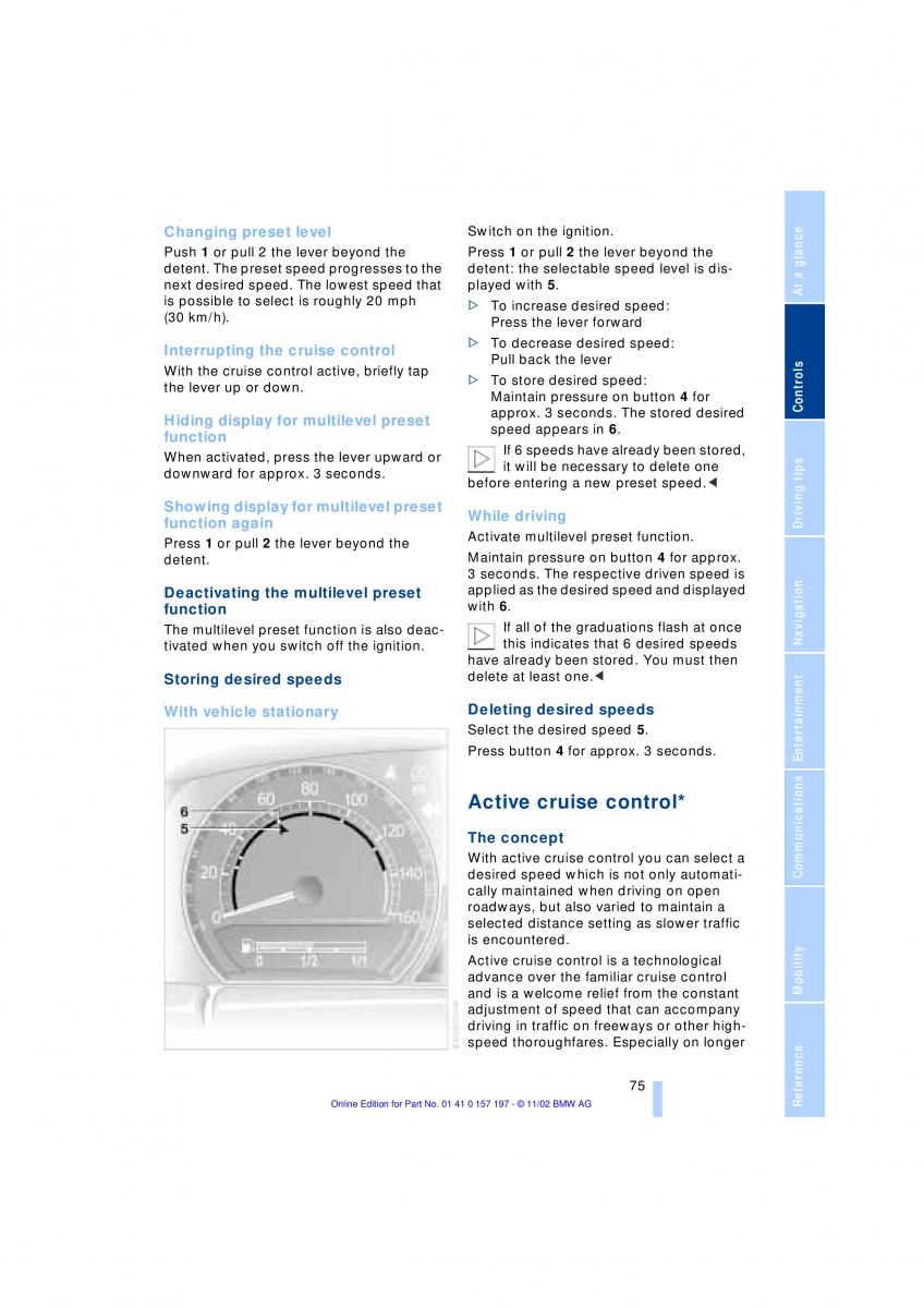 BMW 7 E65 owners manual / page 77