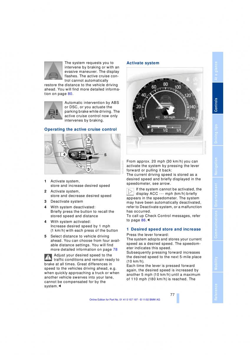 BMW 7 E65 owners manual / page 79