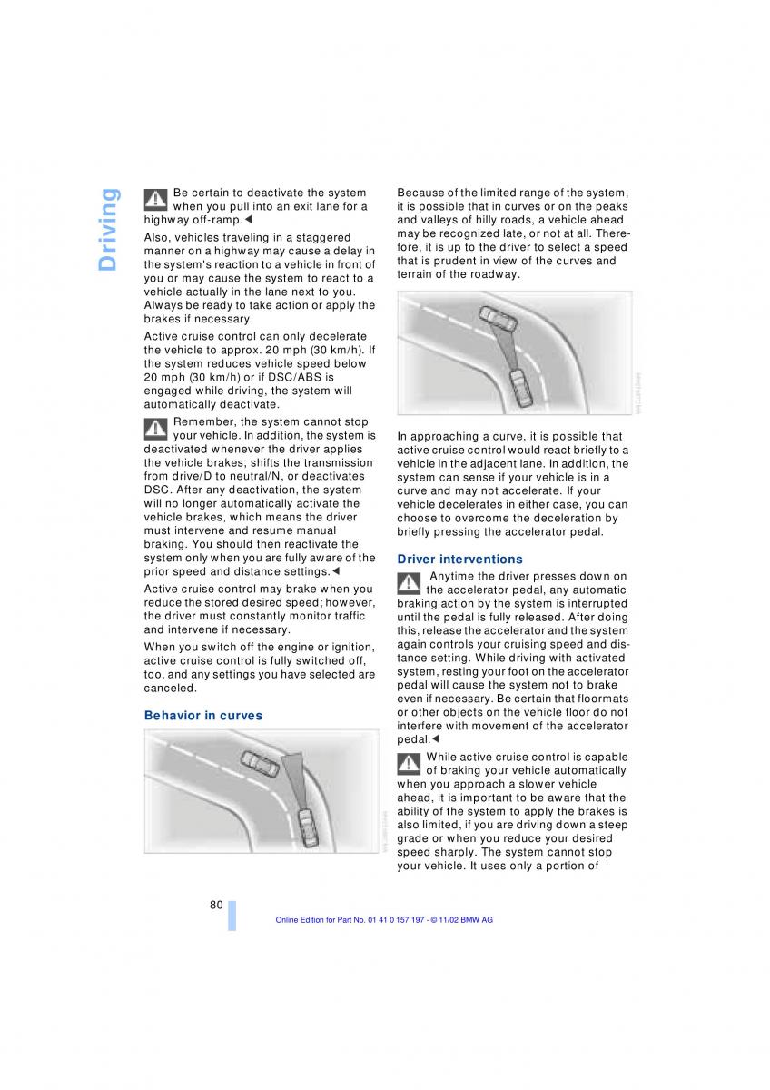 BMW 7 E65 owners manual / page 82