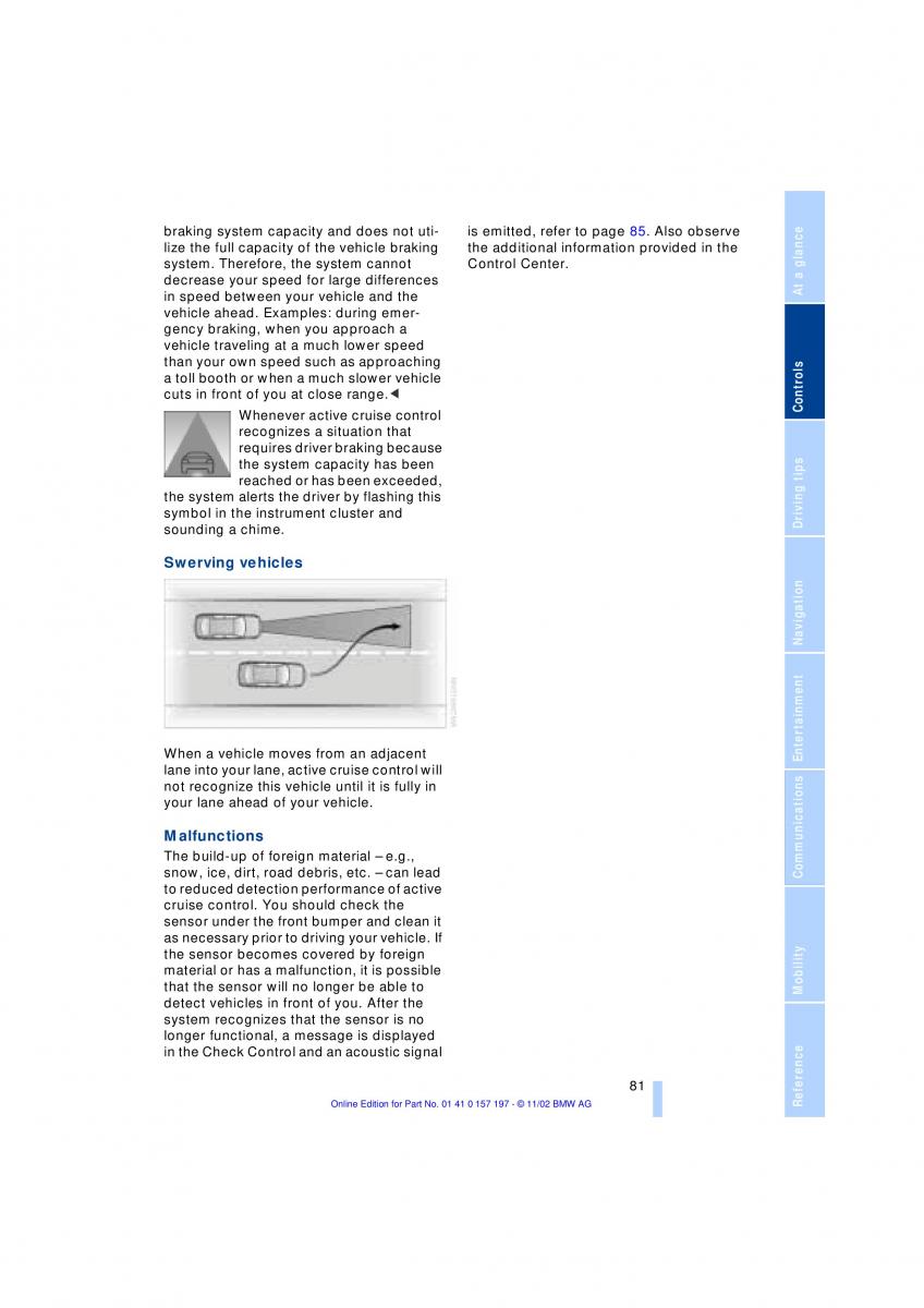 BMW 7 E65 owners manual / page 83