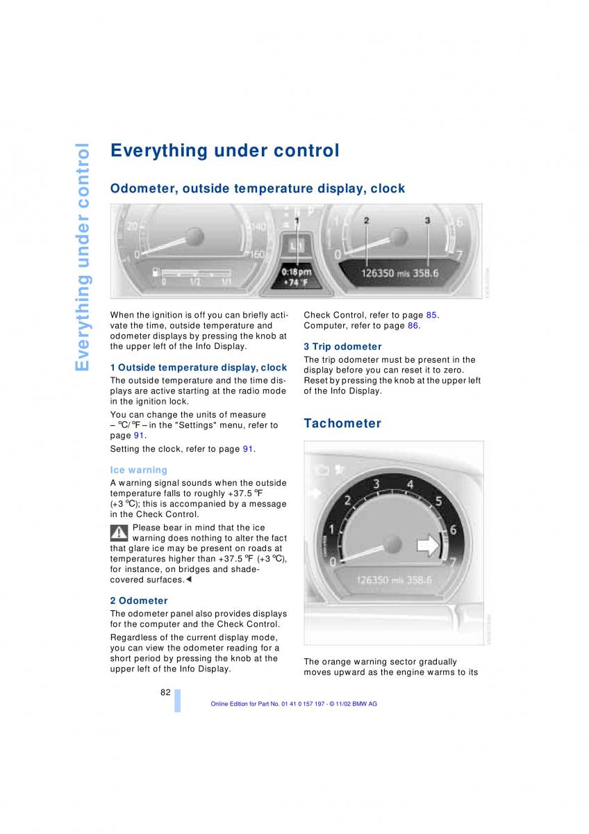 BMW 7 E65 owners manual / page 84