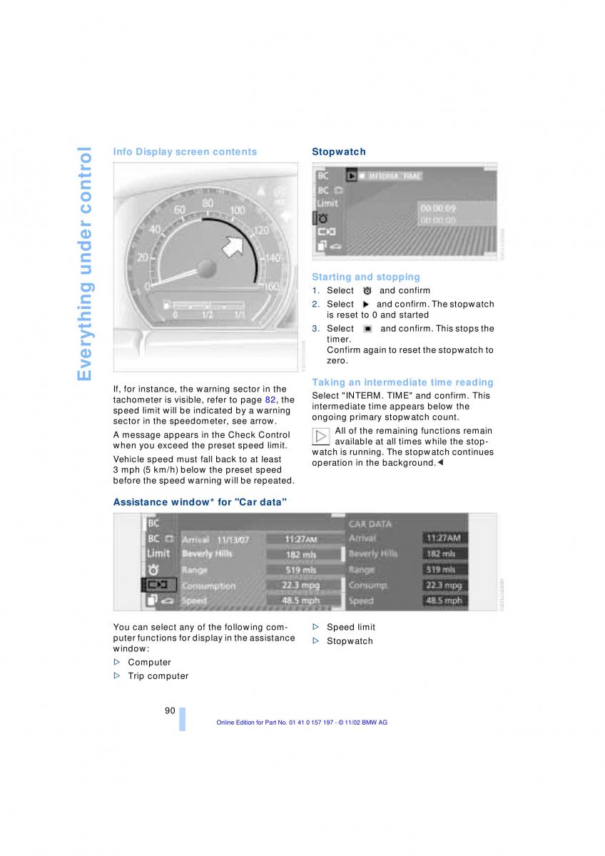 BMW 7 E65 owners manual / page 92