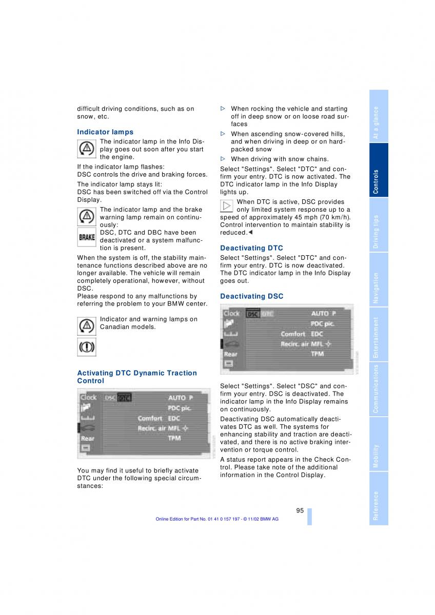 BMW 7 E65 owners manual / page 97