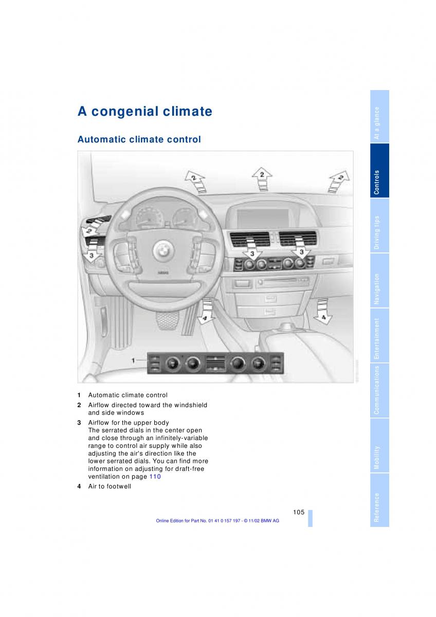 BMW 7 E65 owners manual / page 107