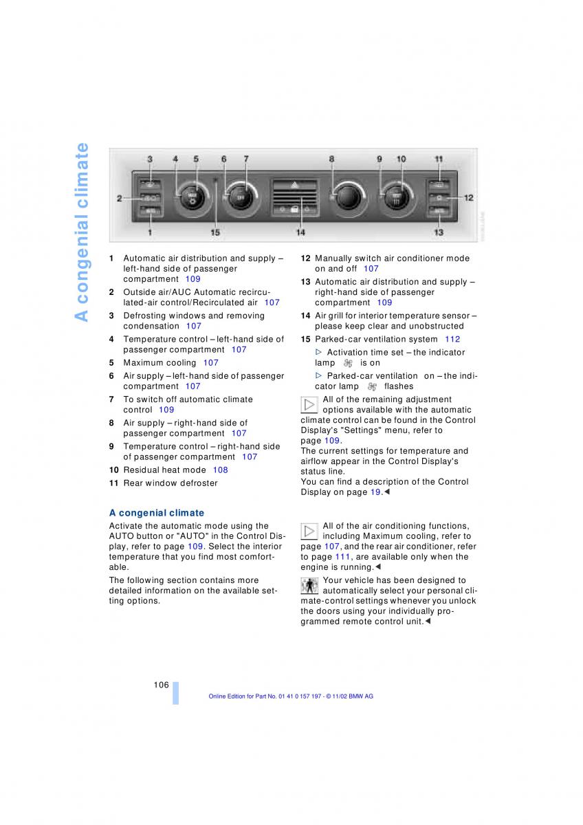 BMW 7 E65 owners manual / page 108