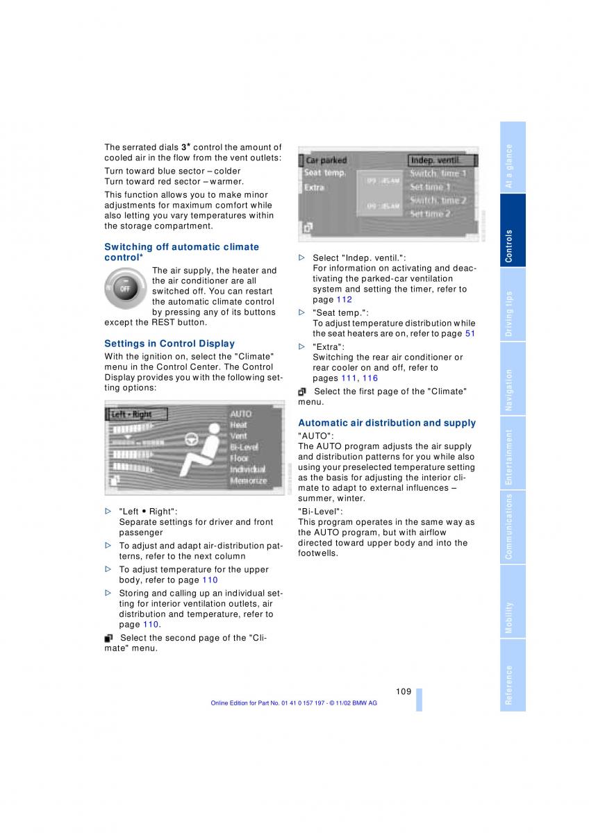 BMW 7 E65 owners manual / page 111