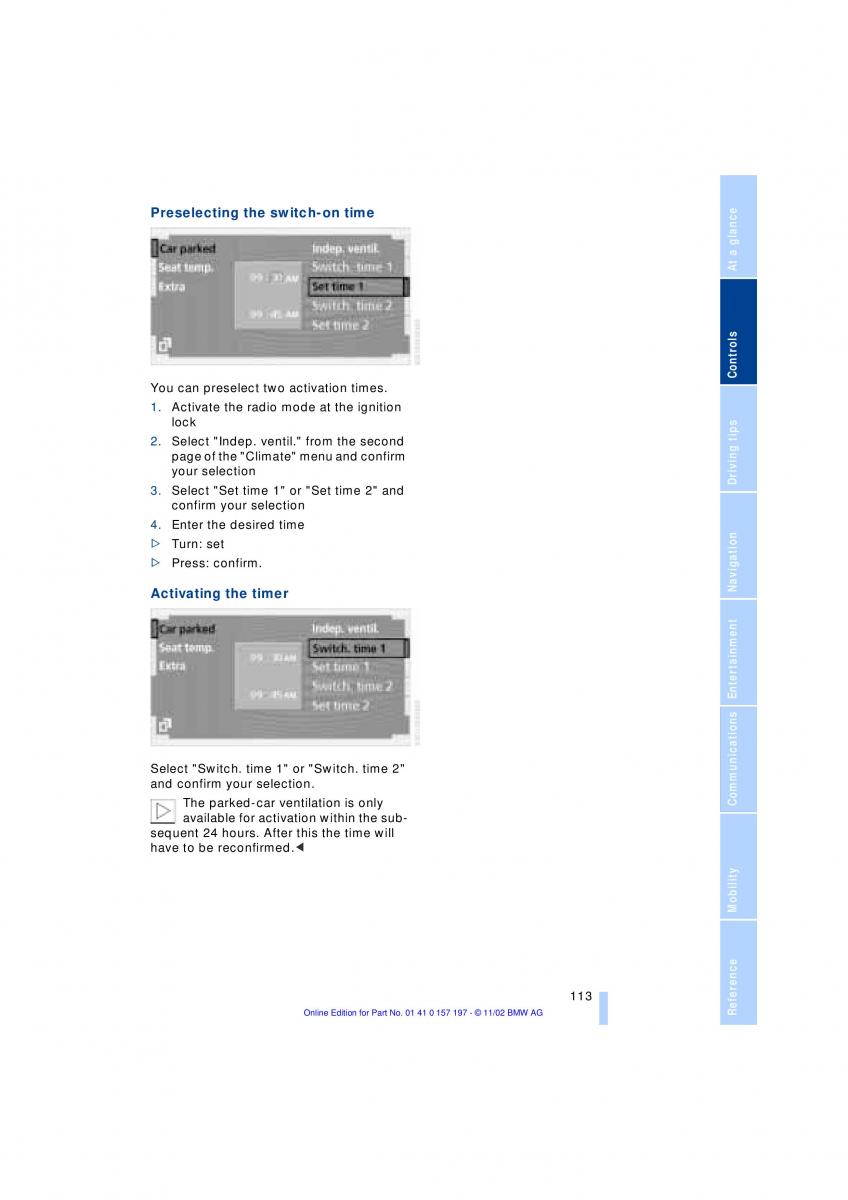 BMW 7 E65 owners manual / page 115