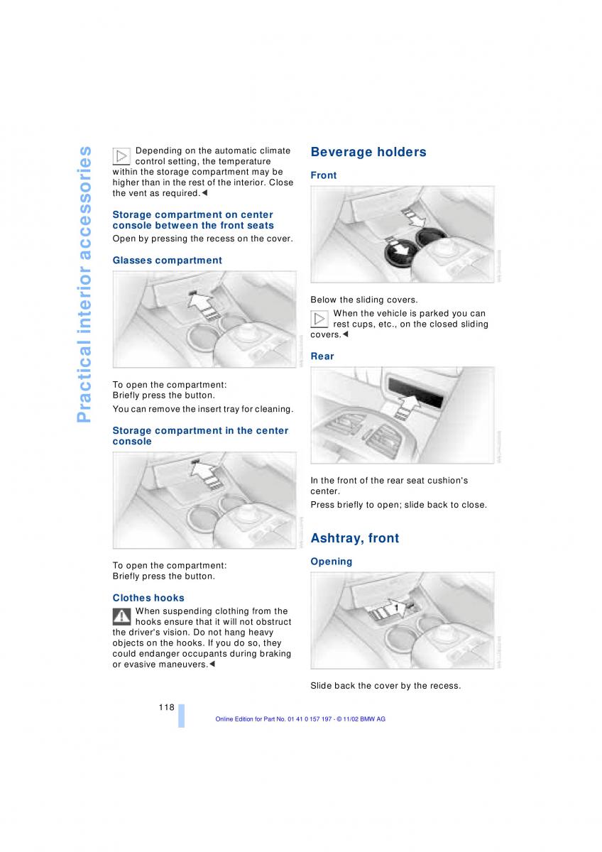 BMW 7 E65 owners manual / page 120