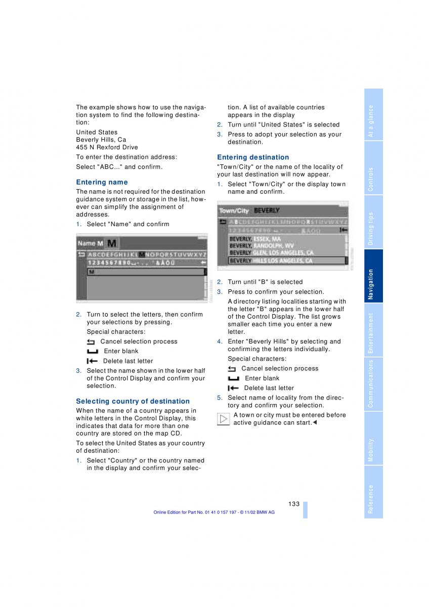 BMW 7 E65 owners manual / page 135