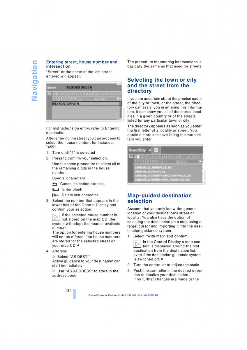 BMW 7 E65 owners manual / page 136