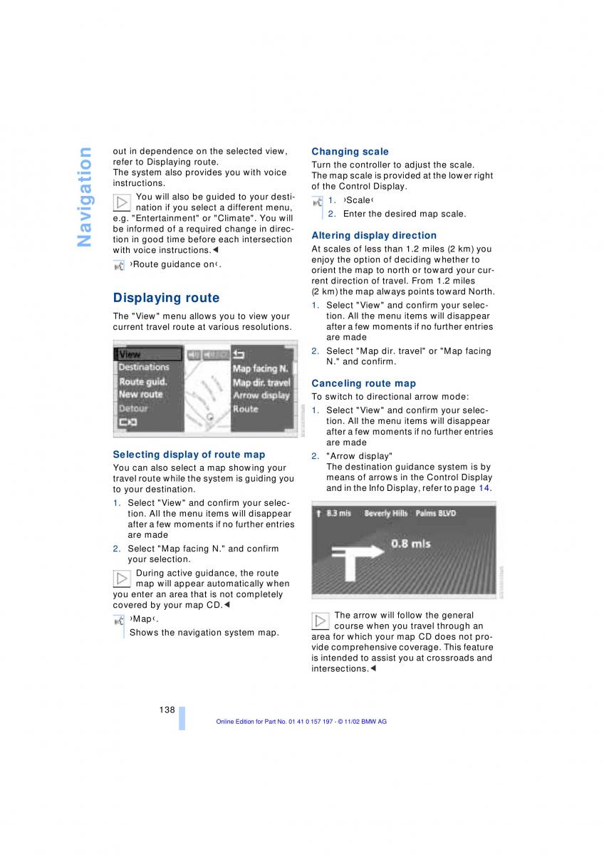 BMW 7 E65 owners manual / page 140