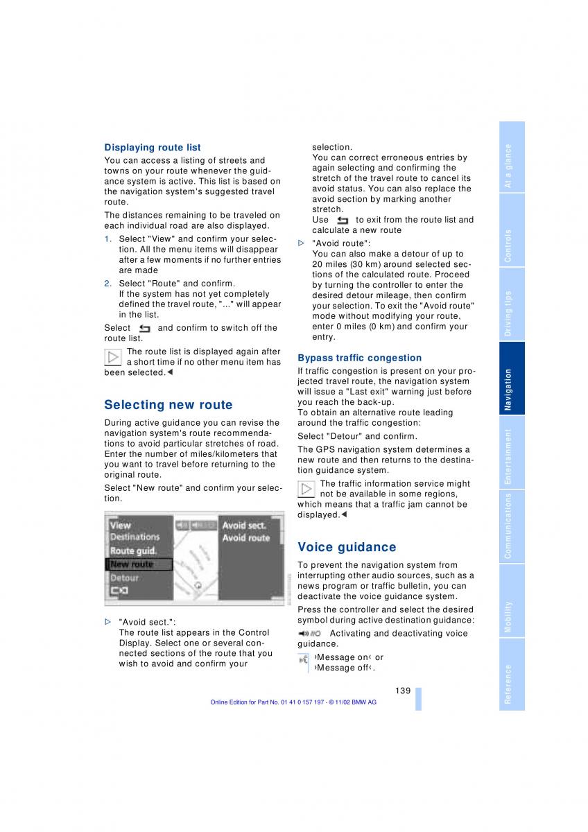 BMW 7 E65 owners manual / page 141