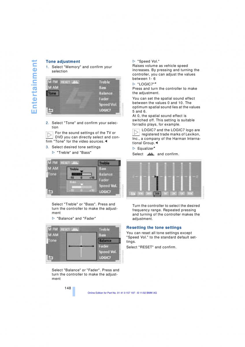 BMW 7 E65 owners manual / page 150