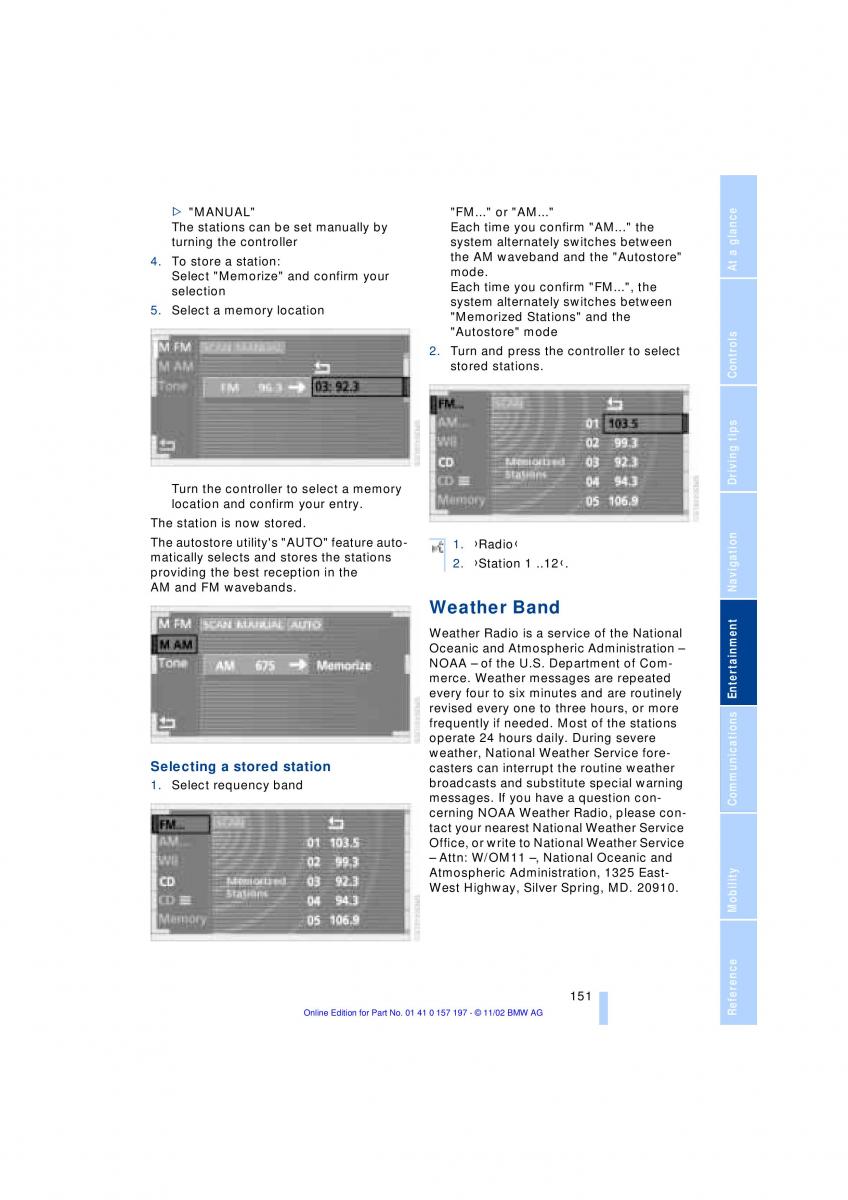 BMW 7 E65 owners manual / page 153