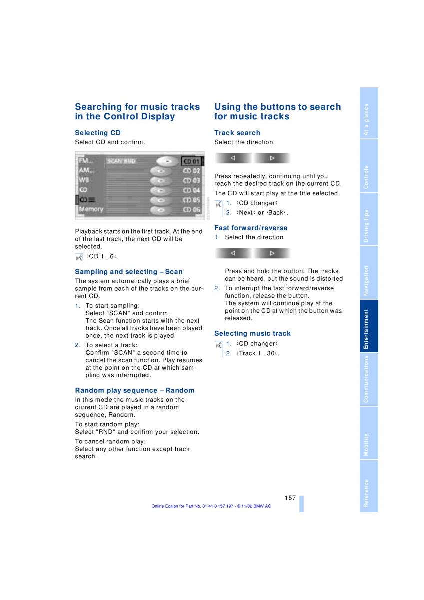 BMW 7 E65 owners manual / page 159