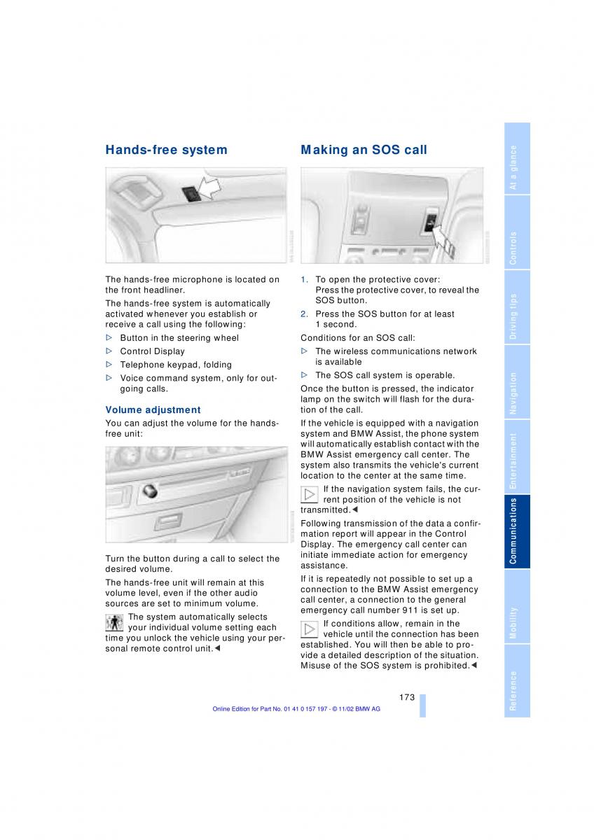 BMW 7 E65 owners manual / page 175