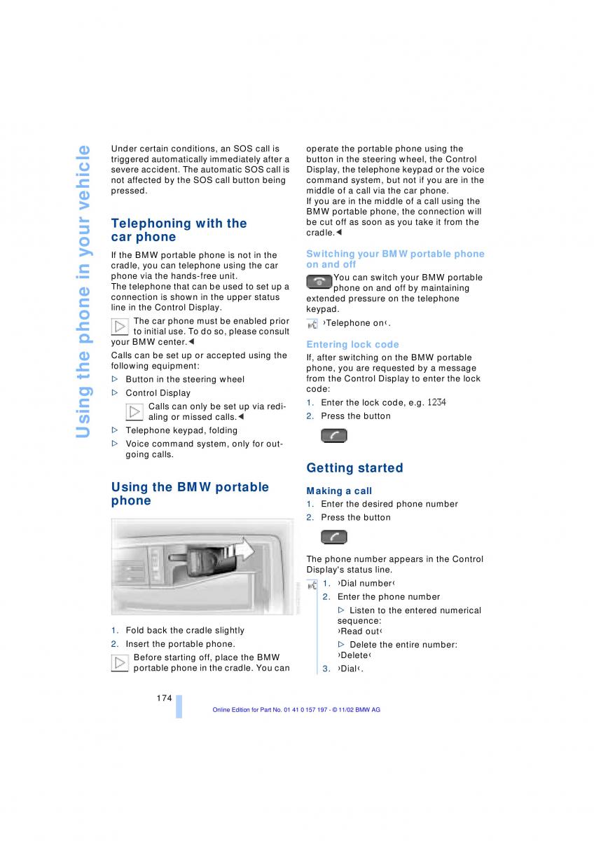 BMW 7 E65 owners manual / page 176