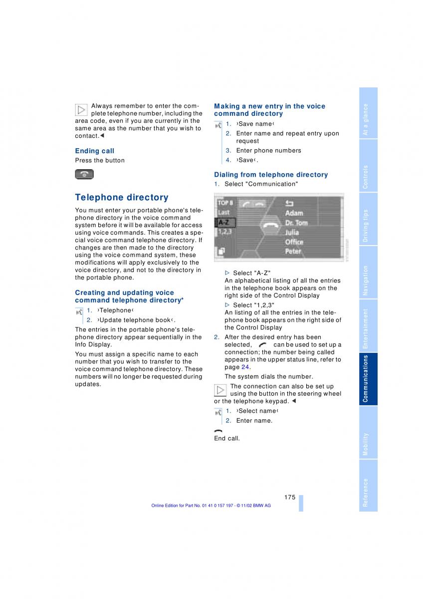 BMW 7 E65 owners manual / page 177