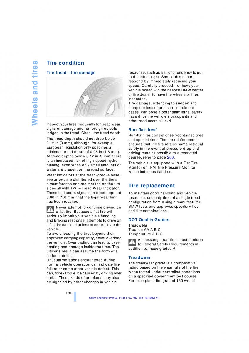 BMW 7 E65 owners manual / page 188