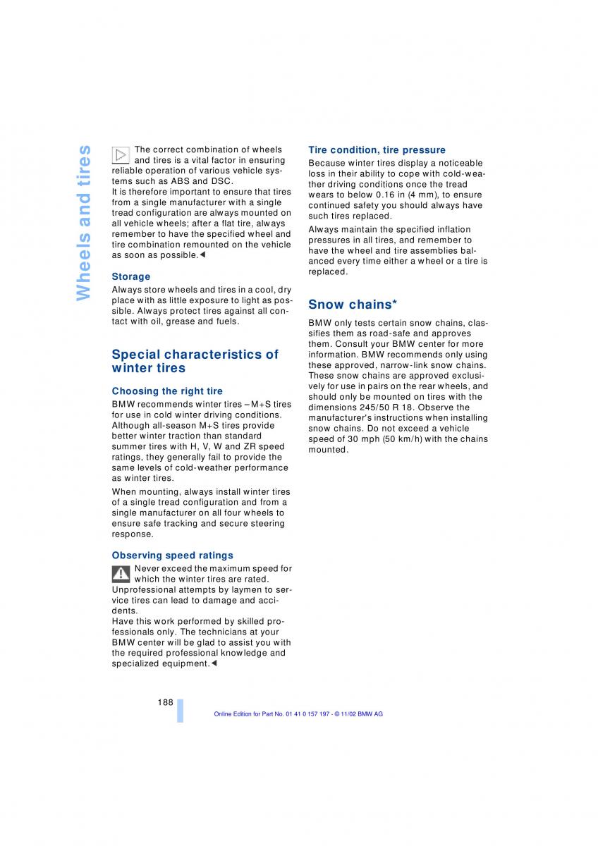 BMW 7 E65 owners manual / page 190