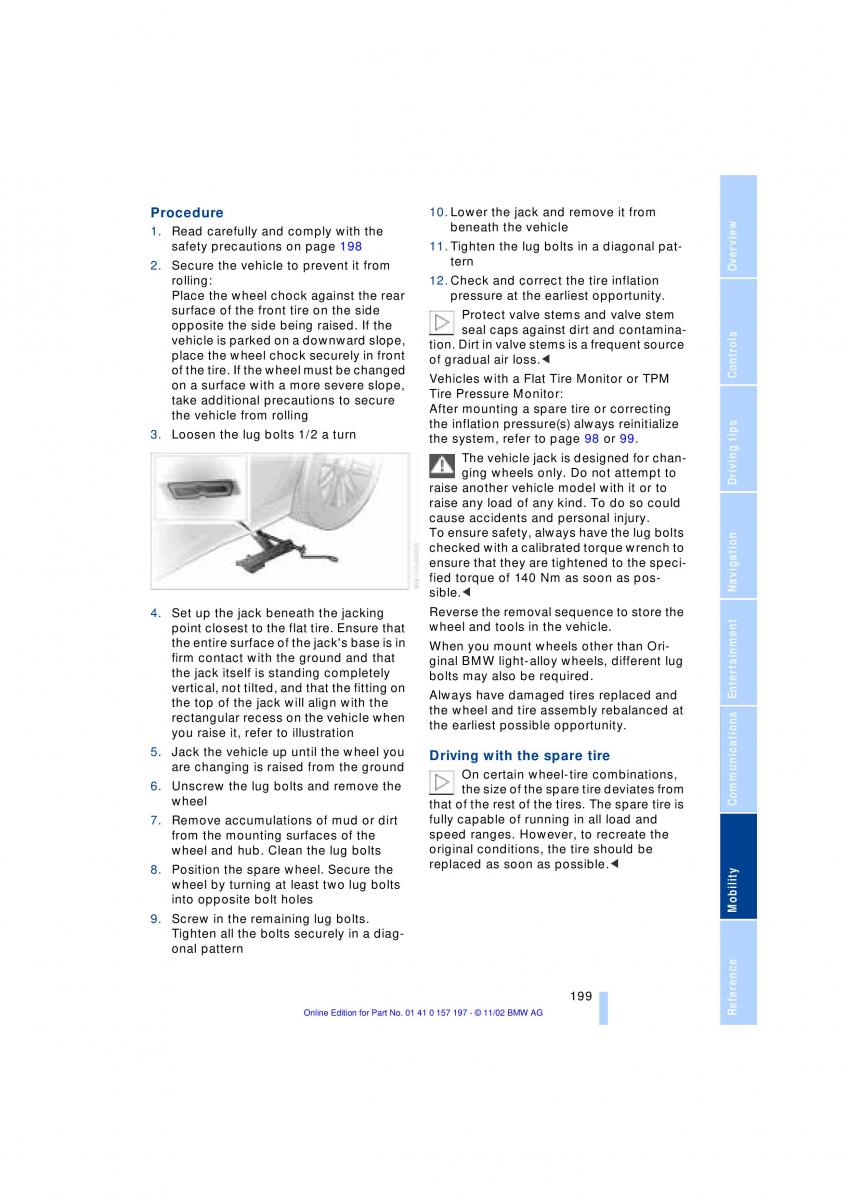 BMW 7 E65 owners manual / page 201