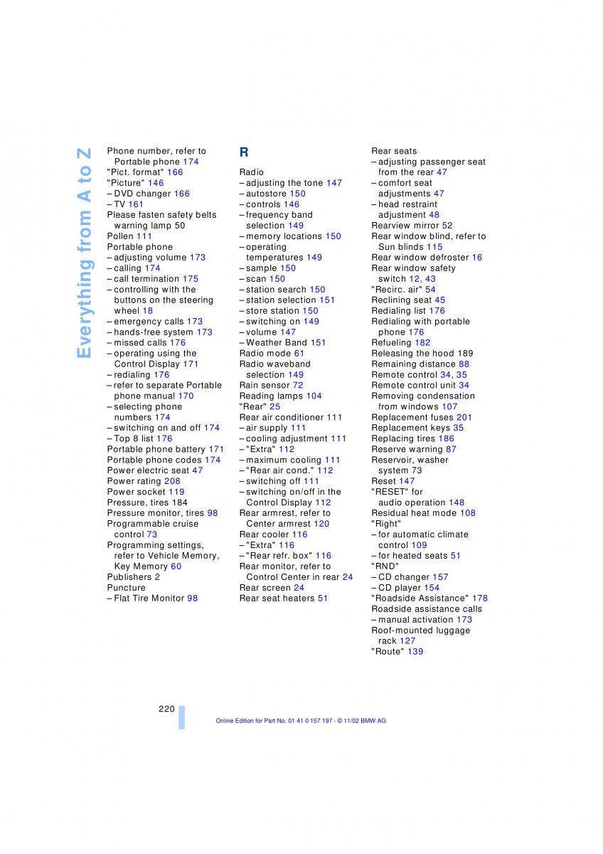 BMW 7 E65 owners manual / page 222