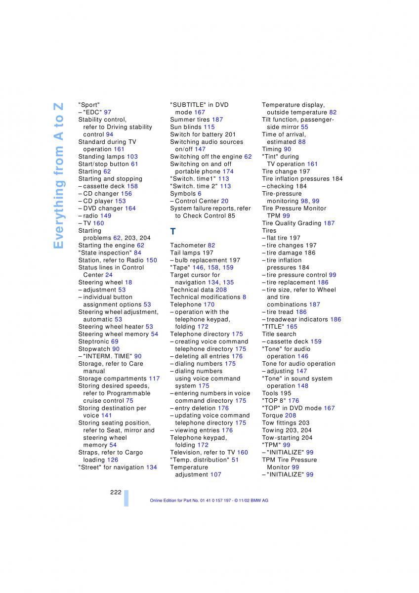 BMW 7 E65 owners manual / page 224