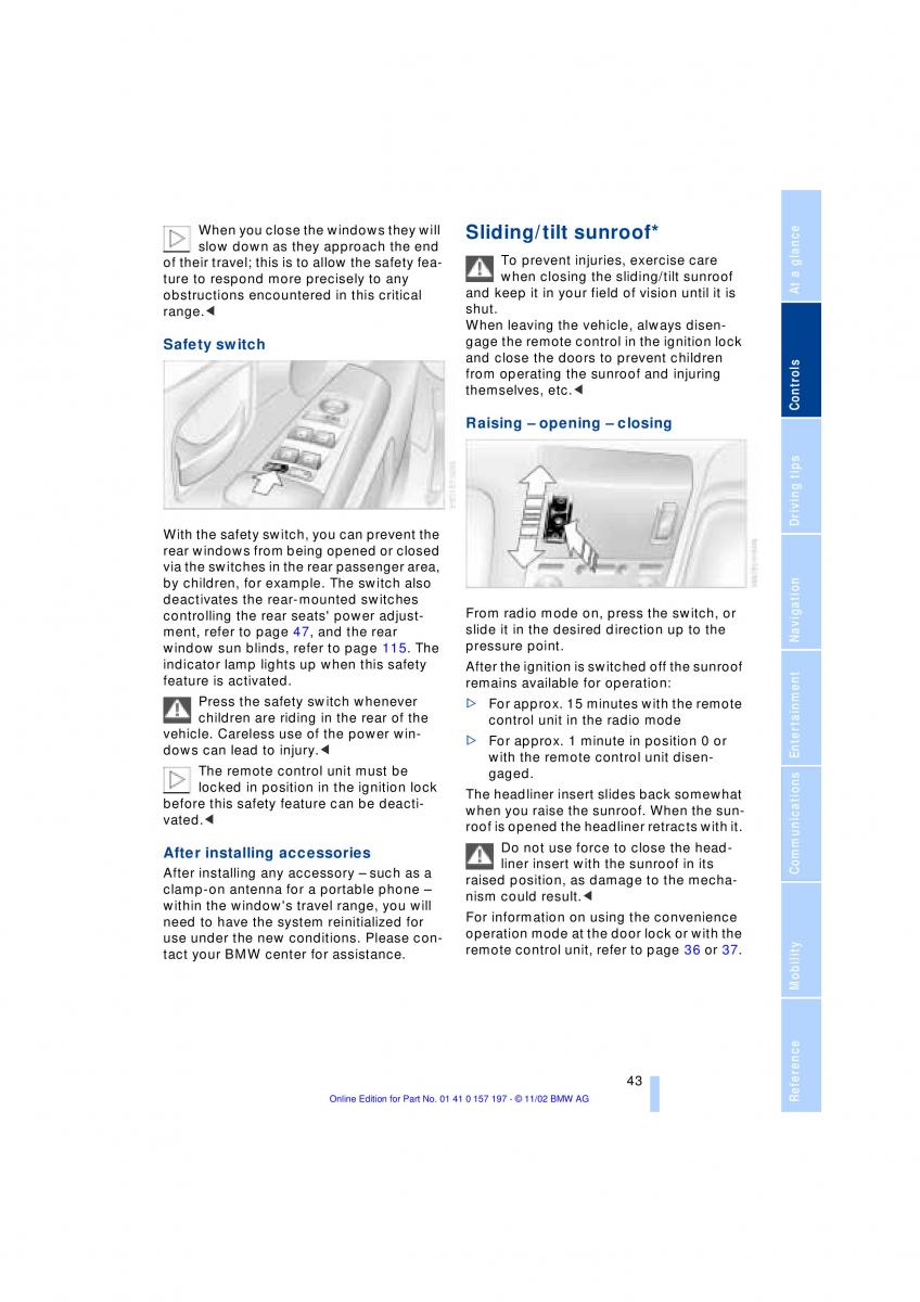 BMW 7 E65 owners manual / page 45