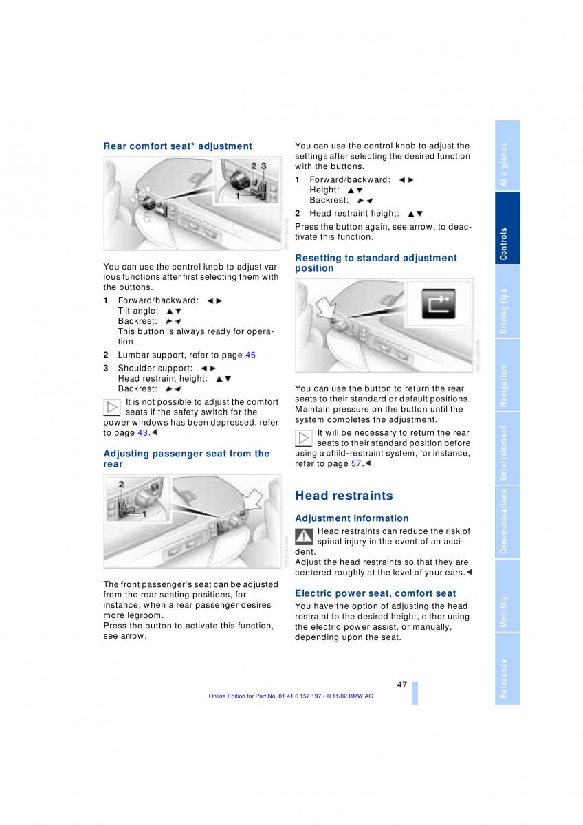 BMW 7 E65 owners manual / page 49