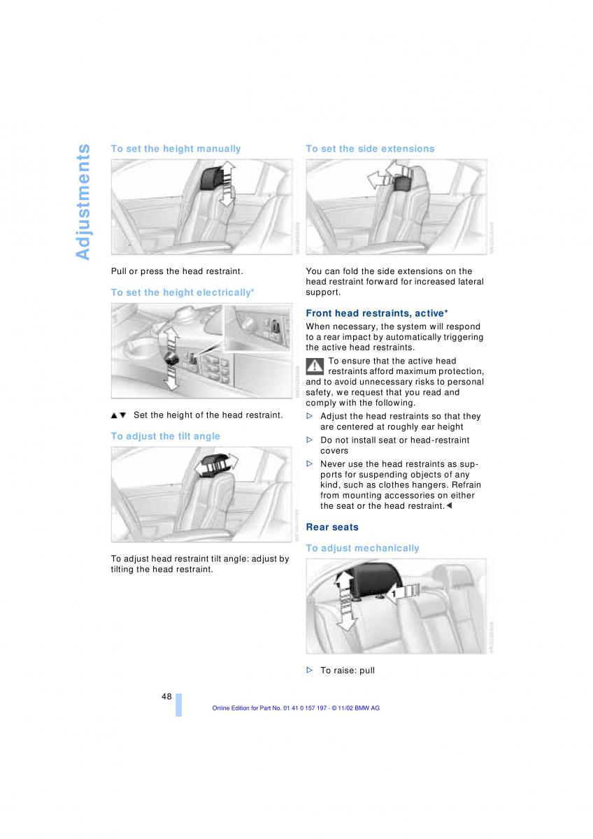 BMW 7 E65 owners manual / page 50