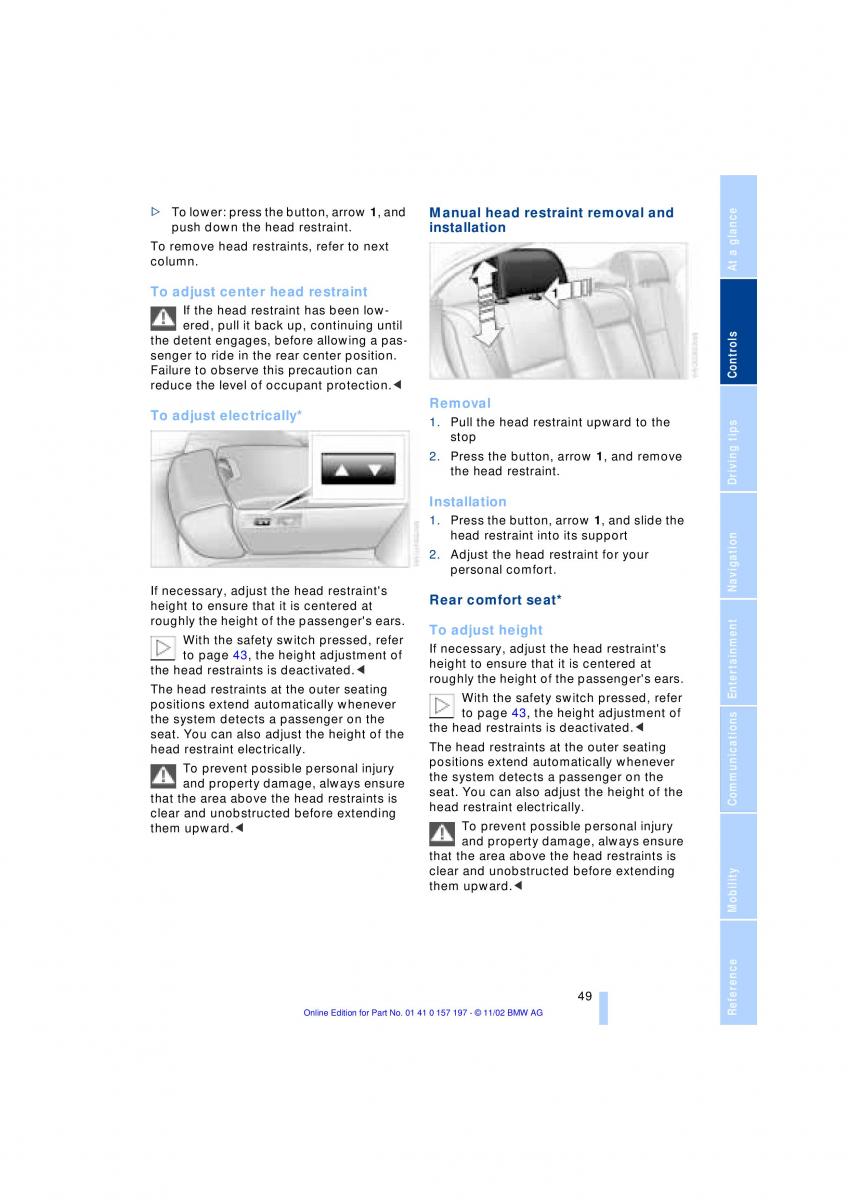 BMW 7 E65 owners manual / page 51