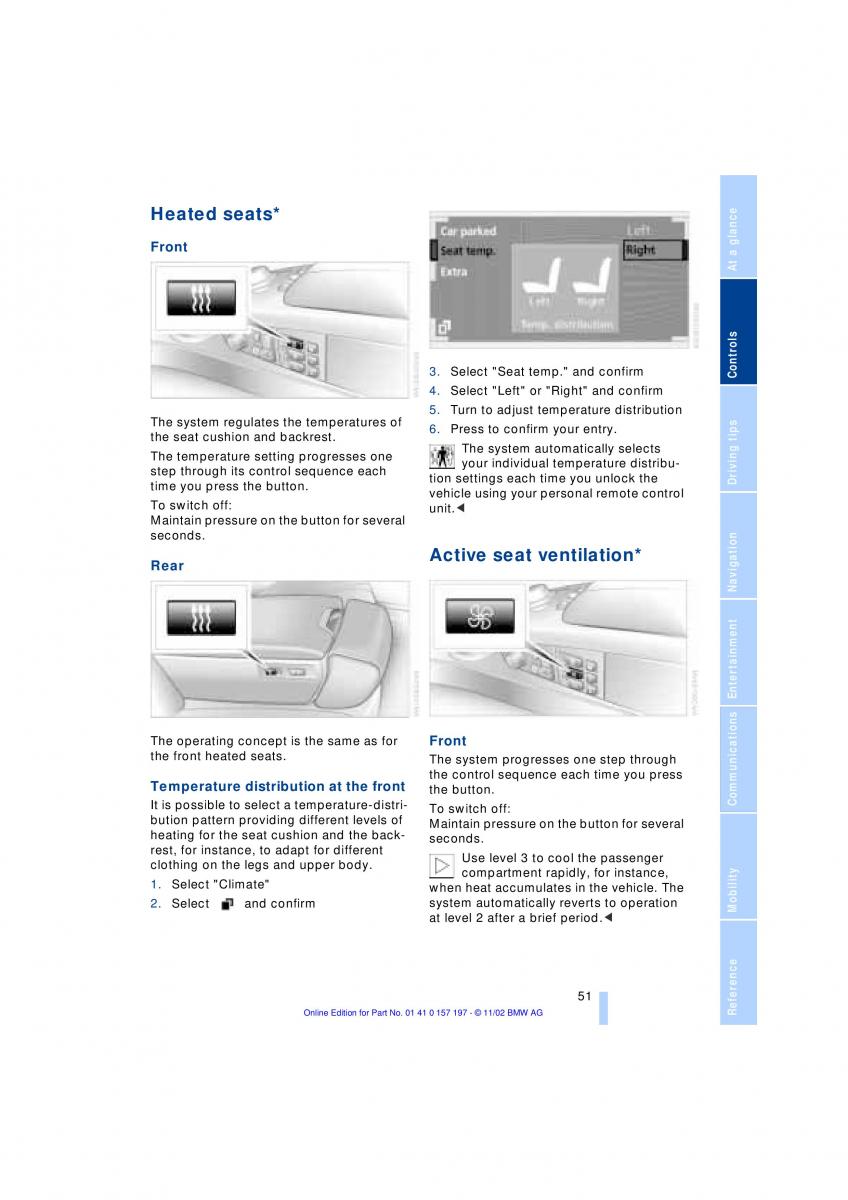 BMW 7 E65 owners manual / page 53