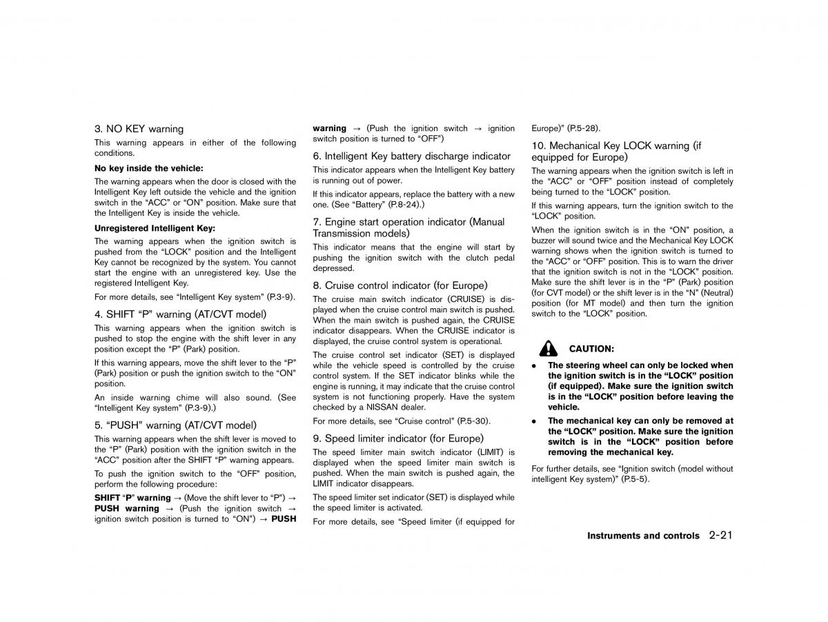 Nissan Micra March K13 owners manual / page 76