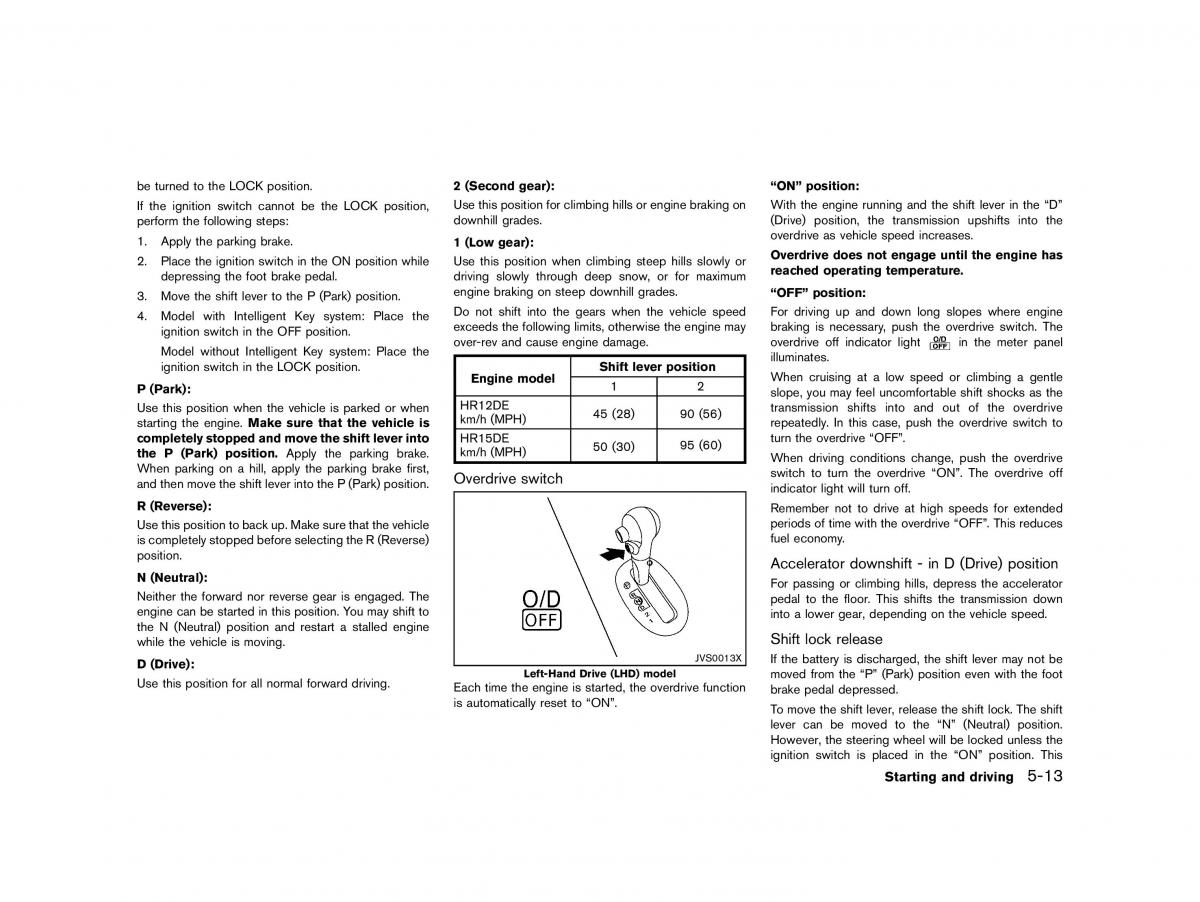 Nissan Micra March K13 owners manual / page 216