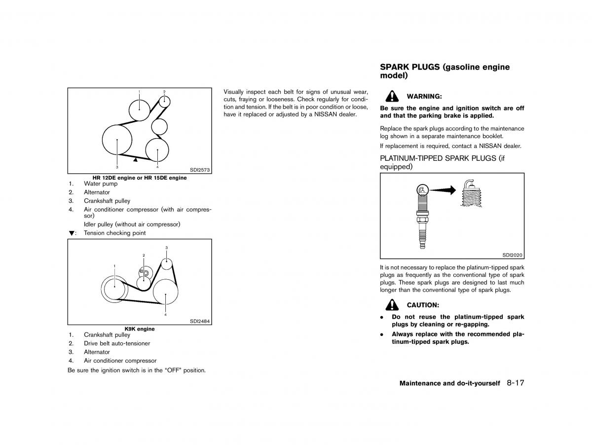 Nissan Micra March K13 owners manual / page 282